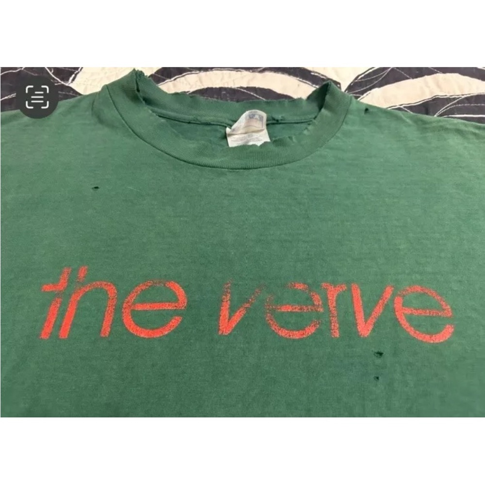 SOLD❤️ THE VERVE VTG 90s RARE❗️Band Tee T Shirt Green Vintage - Picture 2 of 11